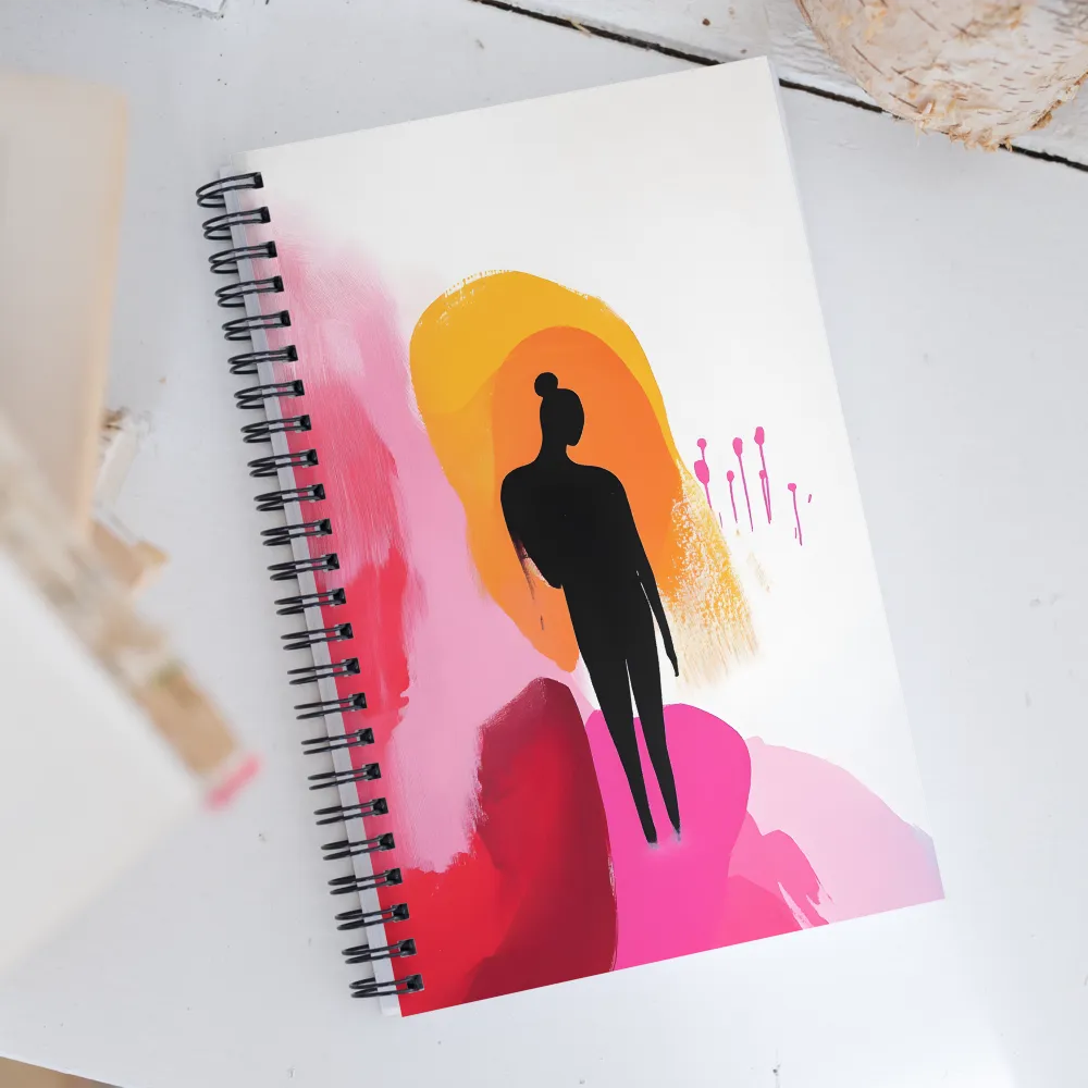 Silhouette in Colorful Abstraction | Spiral Notebook