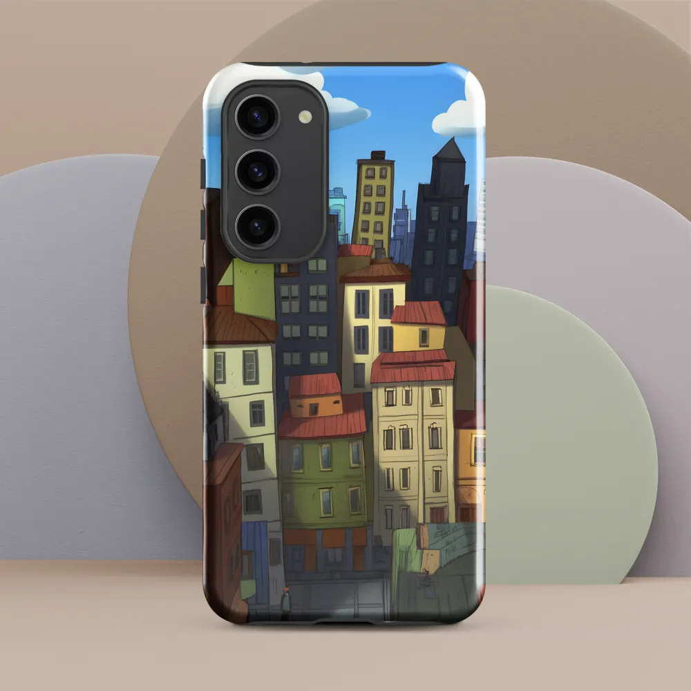 Urban Symphony: A Colorful Cityscape | Phone Case |  S23 Plus | Tough Case | Glossy