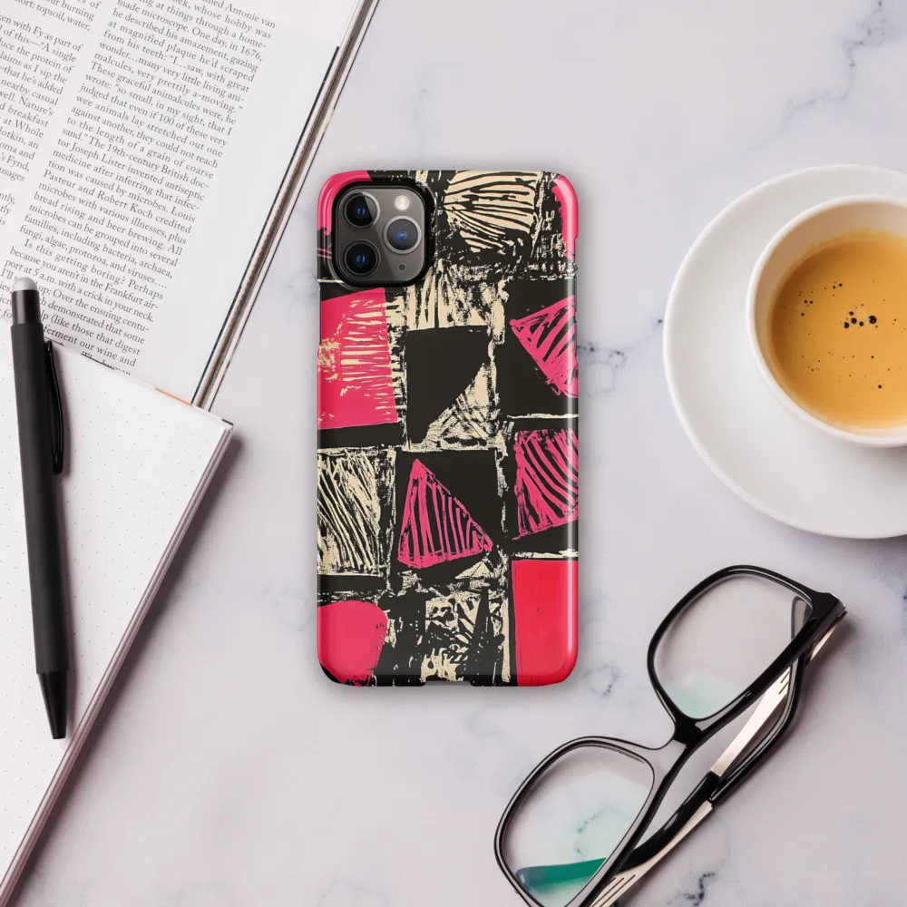 Geometric Symphony in Pink and Black | Phone Case |  11 Pro Max | Snap Case | Glossy