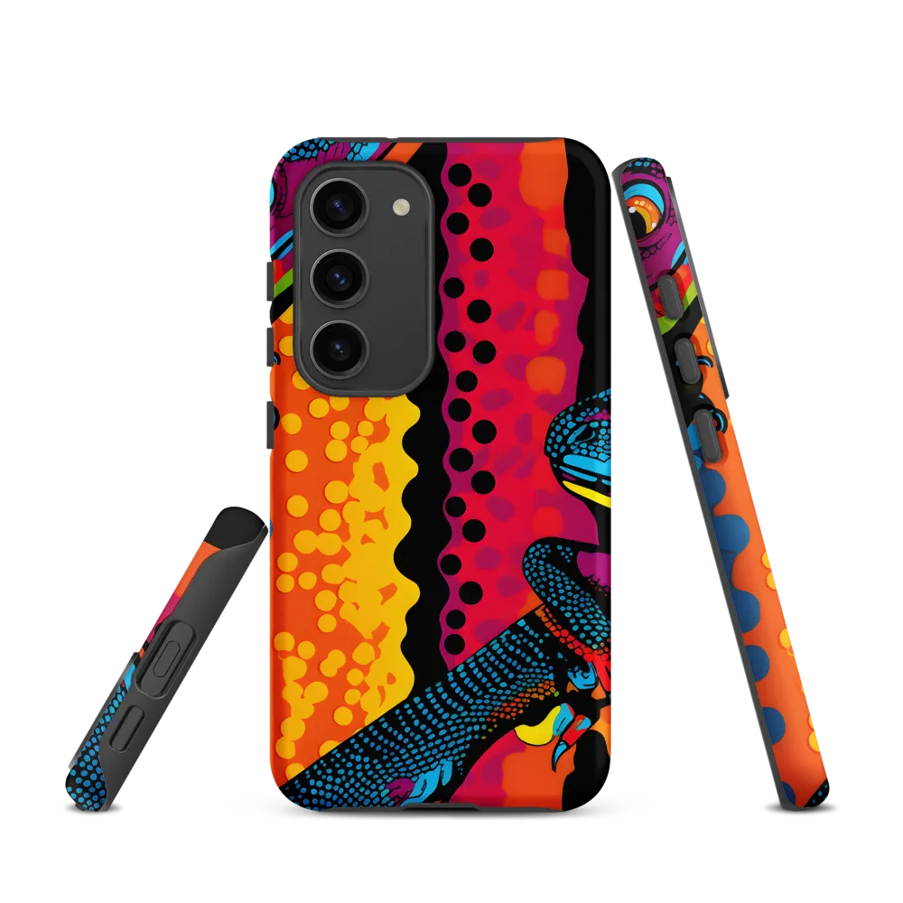 Colorful Encounters: The Playful Geckos | Phone Case |  S23 | Tough Case | Matte