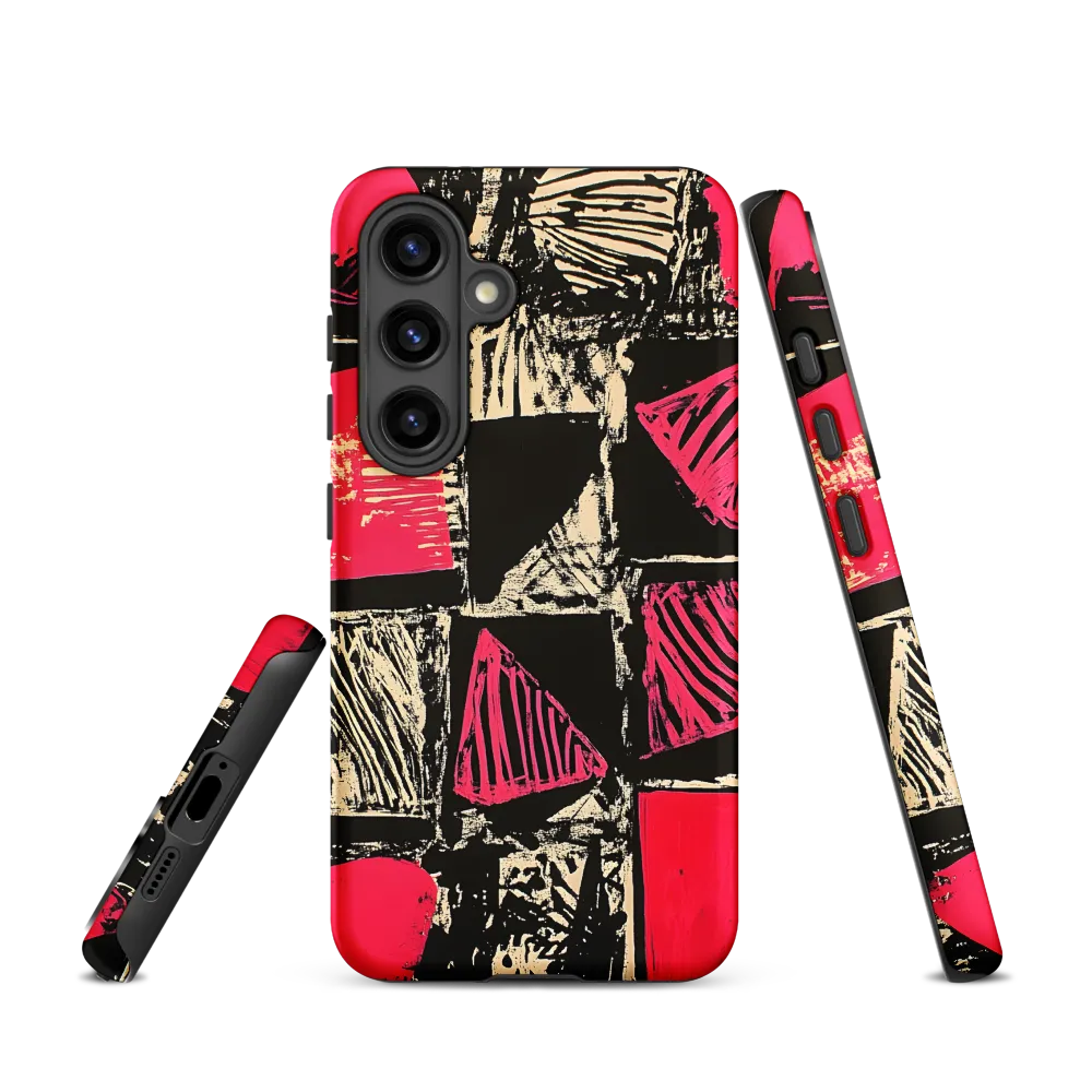 Geometric Symphony in Pink and Black