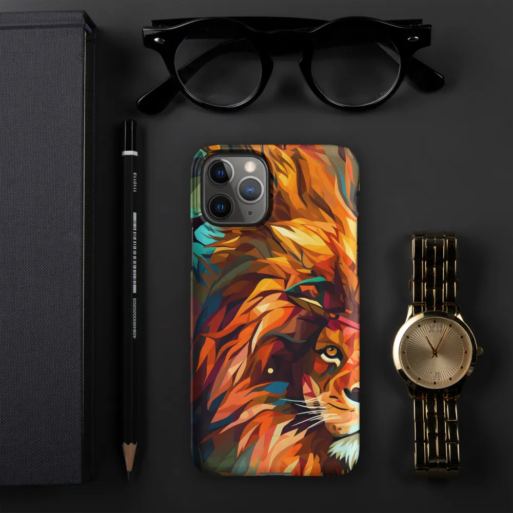 Majestic Gaze: The Polygonal Lion