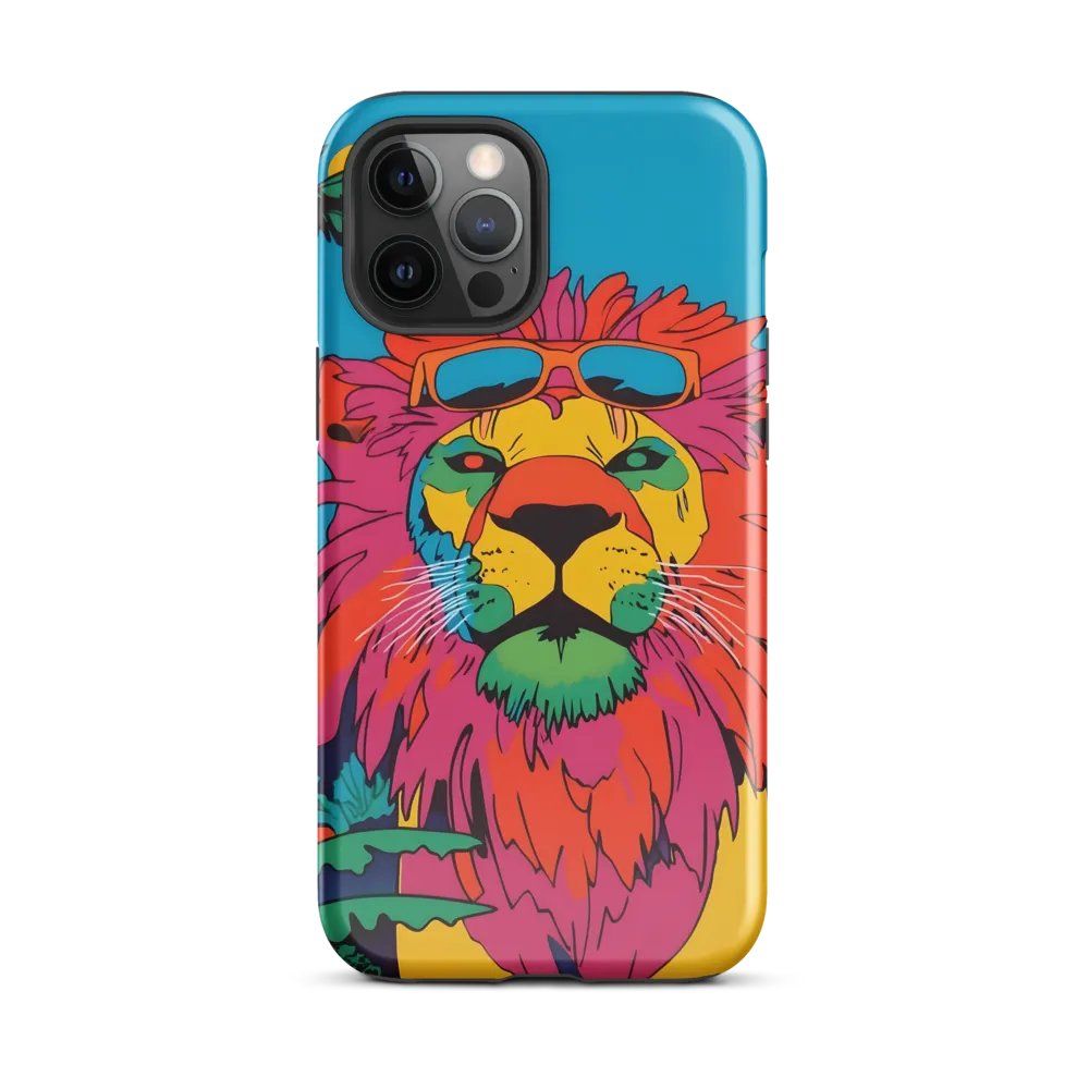 Lion with Sunglasses: A Vibrant Tropical Portrait