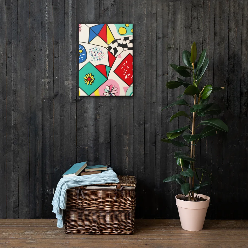 Joyful Geometry: A Playful Dance of Shapes and Colors | Canvas | 18″×24″