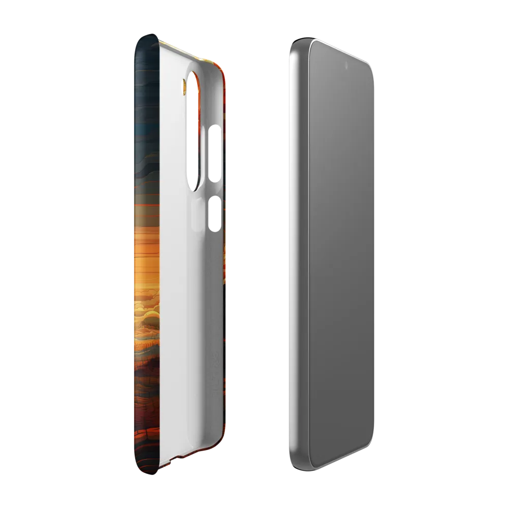 Ethereal Sunset: A Serene Landscape in Flowing Forms