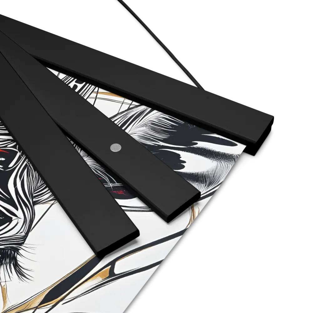 Floral Elegance: The Giraffe's Portrait | Poster With Black Wood Hanger | 12″×12″