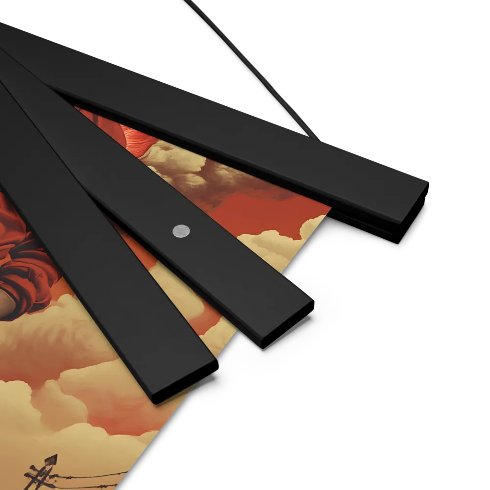 Defiant Spirit in a Surreal Landscape | Poster With Black Wood Hanger | 10″×10″