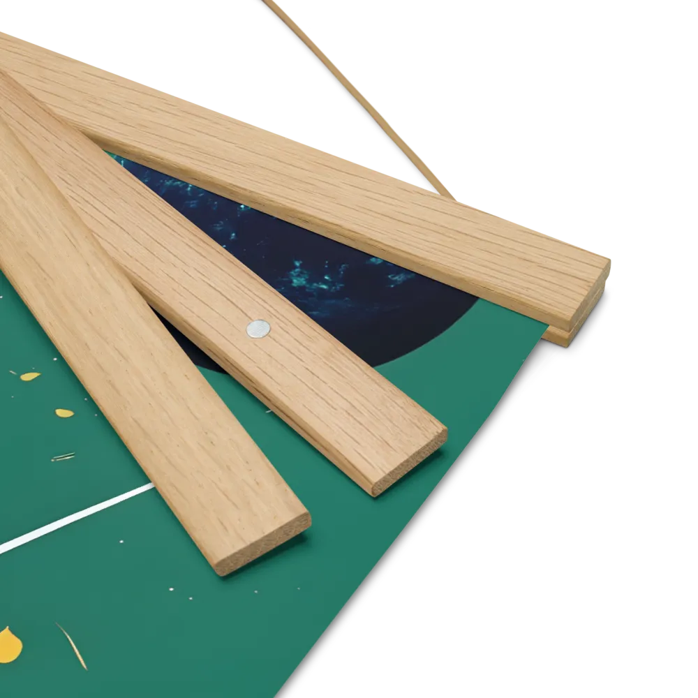 Galactic Explorer: A Modern Odyssey | Poster With Oak Wood Hanger | 16″×16″