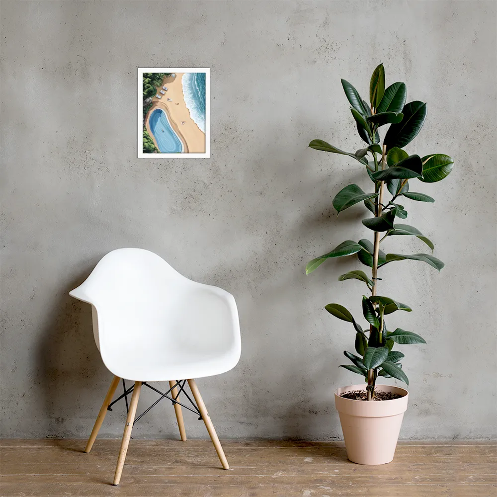 Serenity by the Shore | Poster with White Frame | 11″×14″