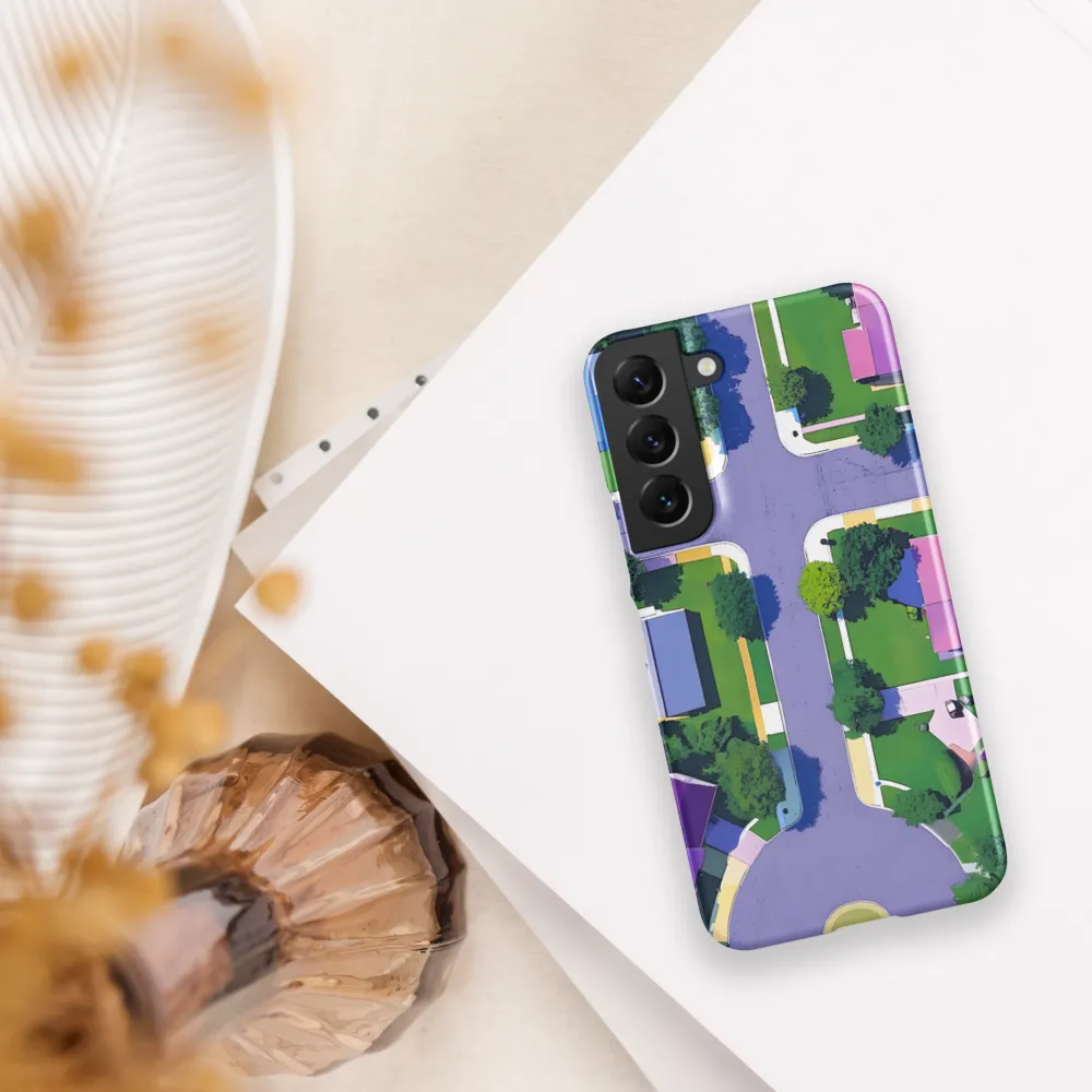 Aerial Harmony: Suburban Crossroads | Phone Case |  S22 | Snap Case | Matte