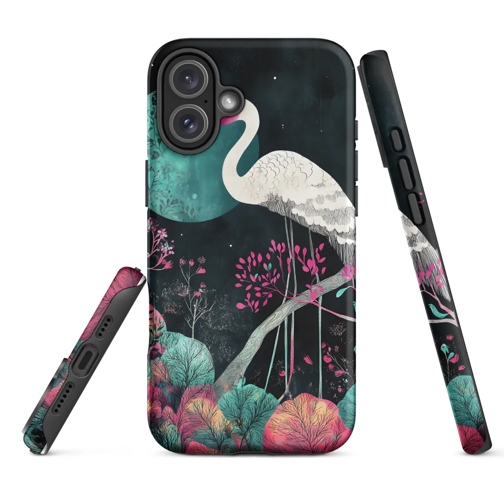 Ethereal Presence: Heron in a Floral Dreamscape
