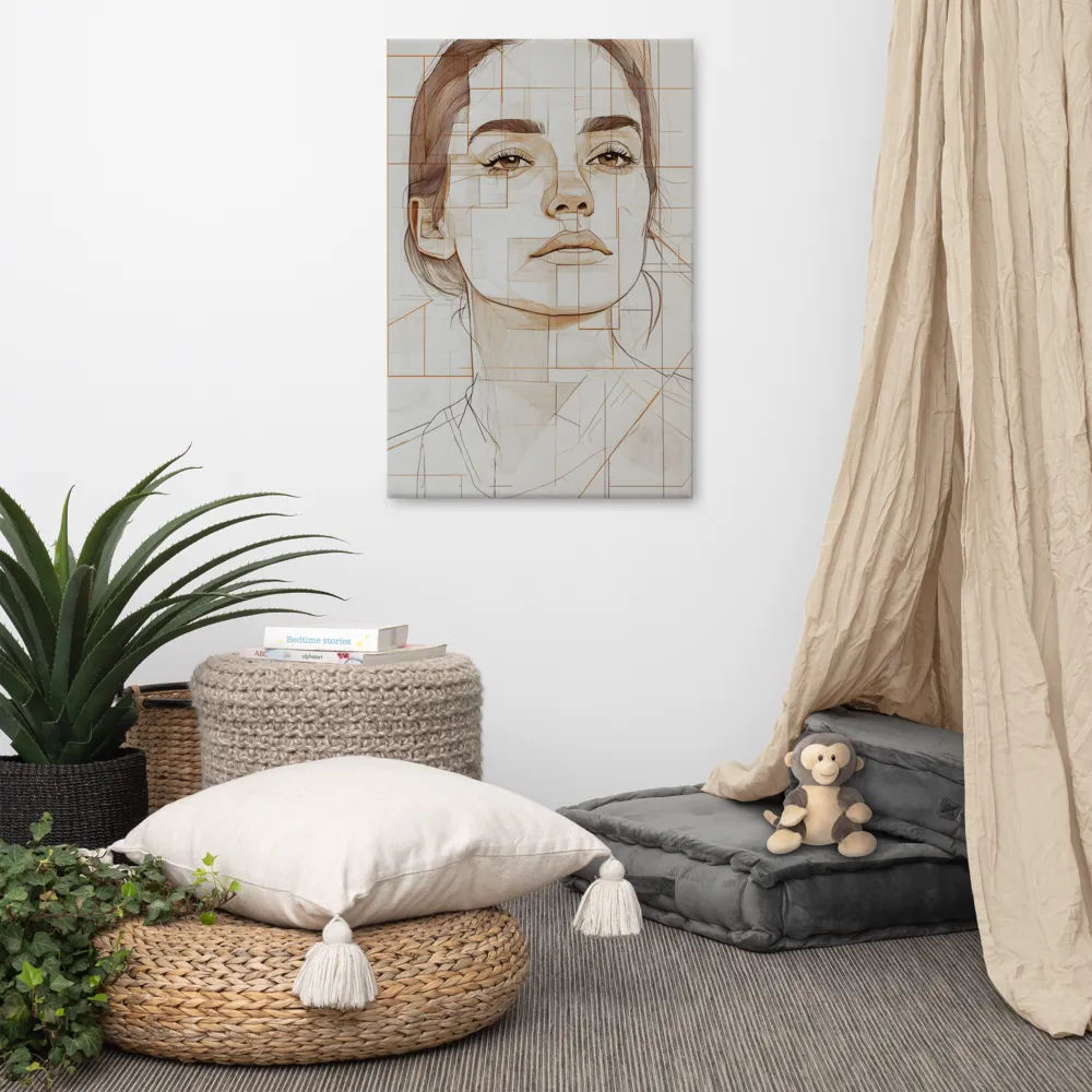 Geometric Serenity: A Minimalist Portrait