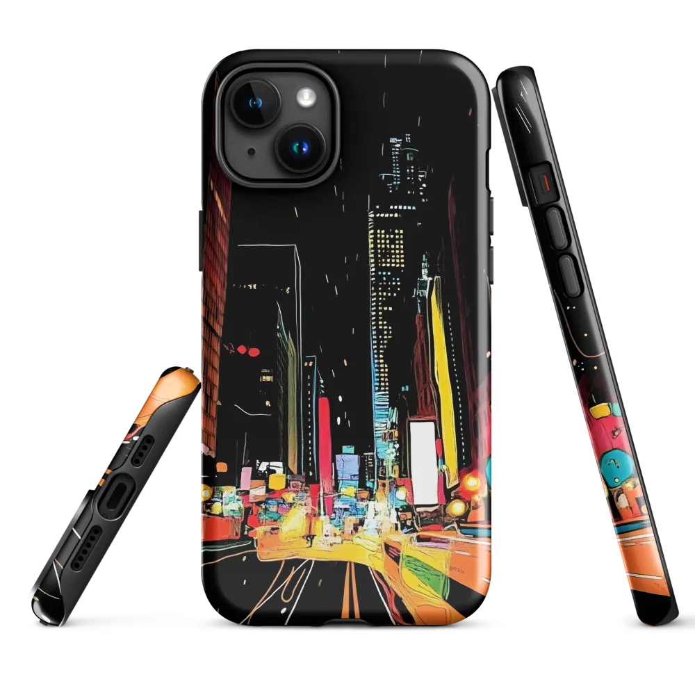 Neon Pulse of the City | Phone Case |  15 Plus | Tough Case | Glossy