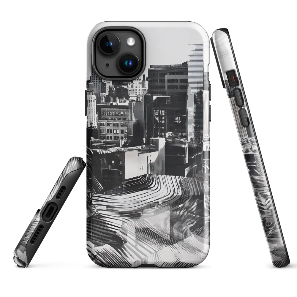 Urban Rhythm in Black and White | Phone Case |  15 Plus | Tough Case | Glossy