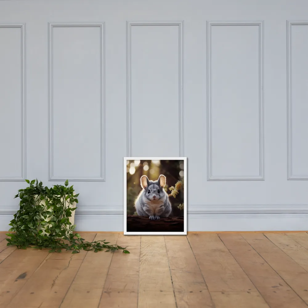 Curious Chinchilla in the Forest | Poster with White Frame | 16″×20″