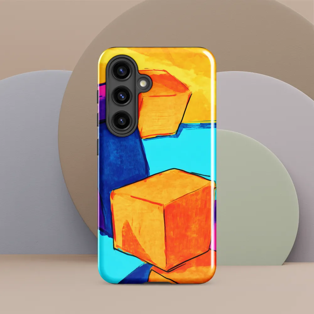 Playful Cubes in Vibrant Harmony | Phone Case |  S24 | Tough Case | Glossy