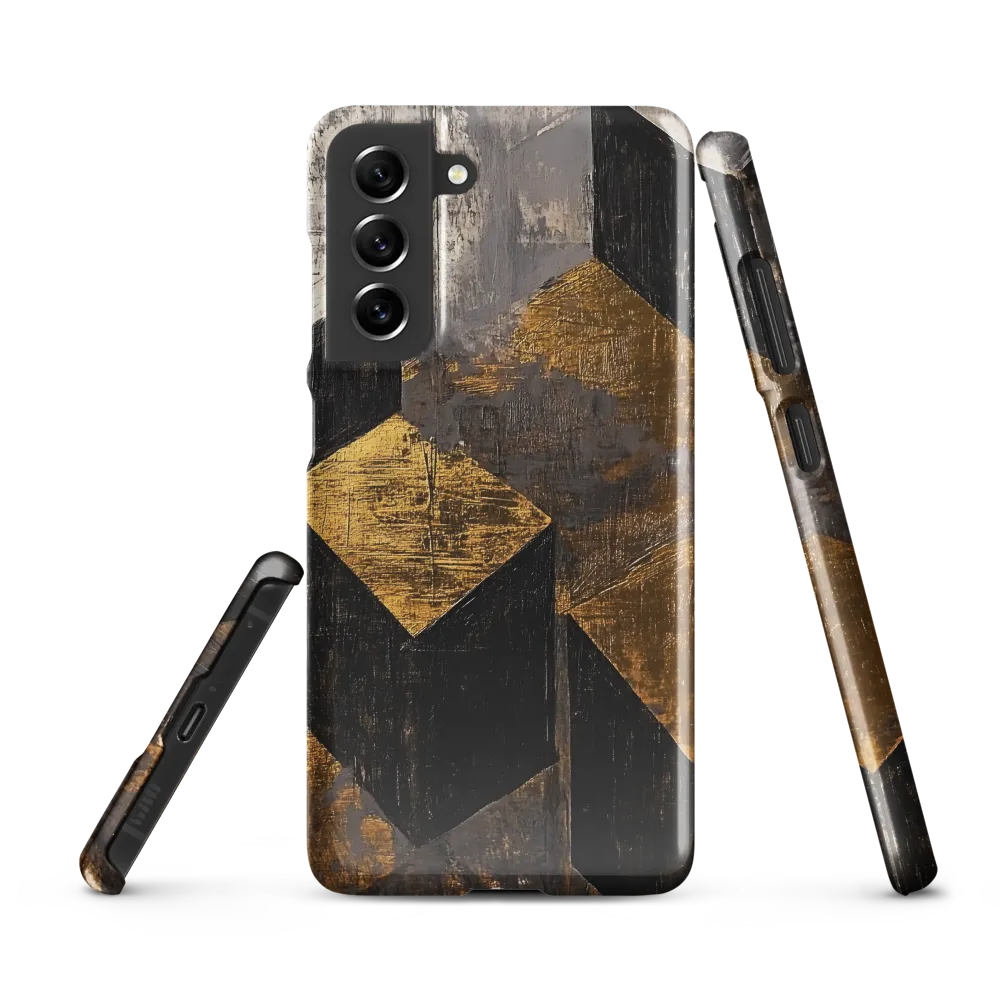 Geometric Harmony in Gold and Black | Phone Case |  S21 FE | Snap Case | Glossy