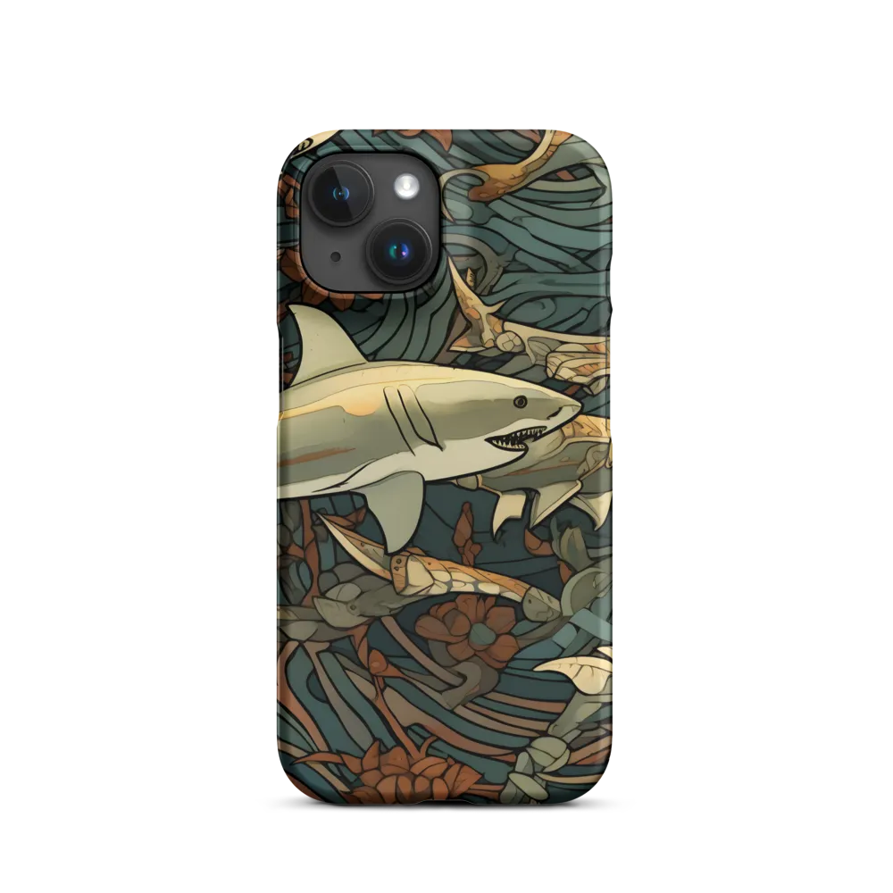 Dynamic Harmony of Sharks and Flora | Phone Case |  15 | Snap Case | Matte