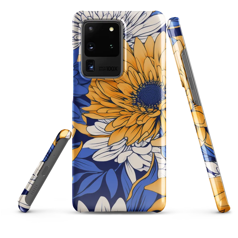 Floral Harmony in Blue and Yellow