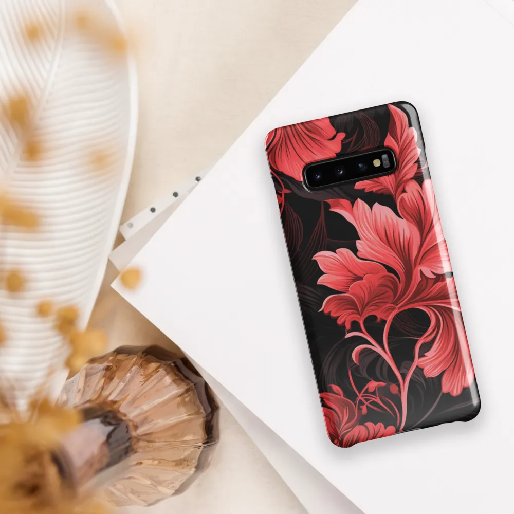 Tropical Elegance in Red | Phone Case |  S10 Plus | Snap Case | Glossy