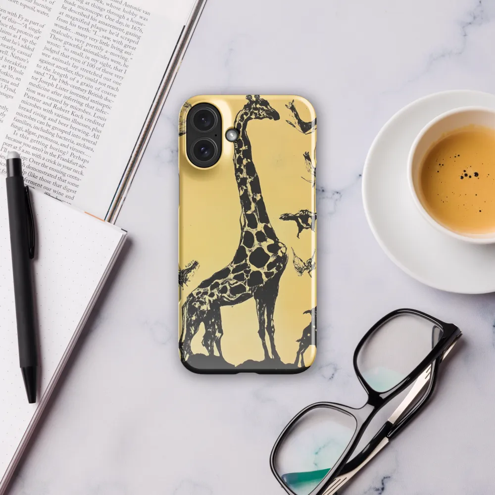Whimsical Harmony of Giraffe and Birds