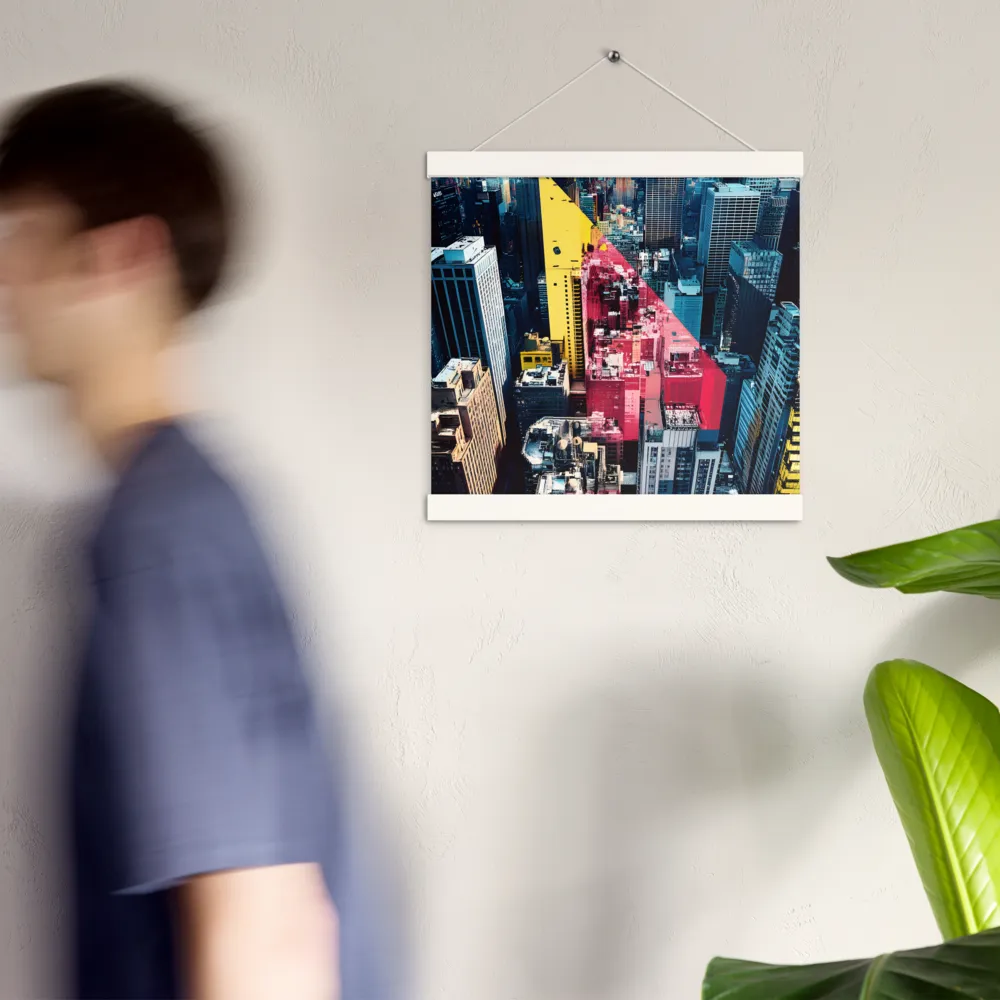 Dynamic Urban Symphony | Poster With White Wood Hanger | 12″×12″