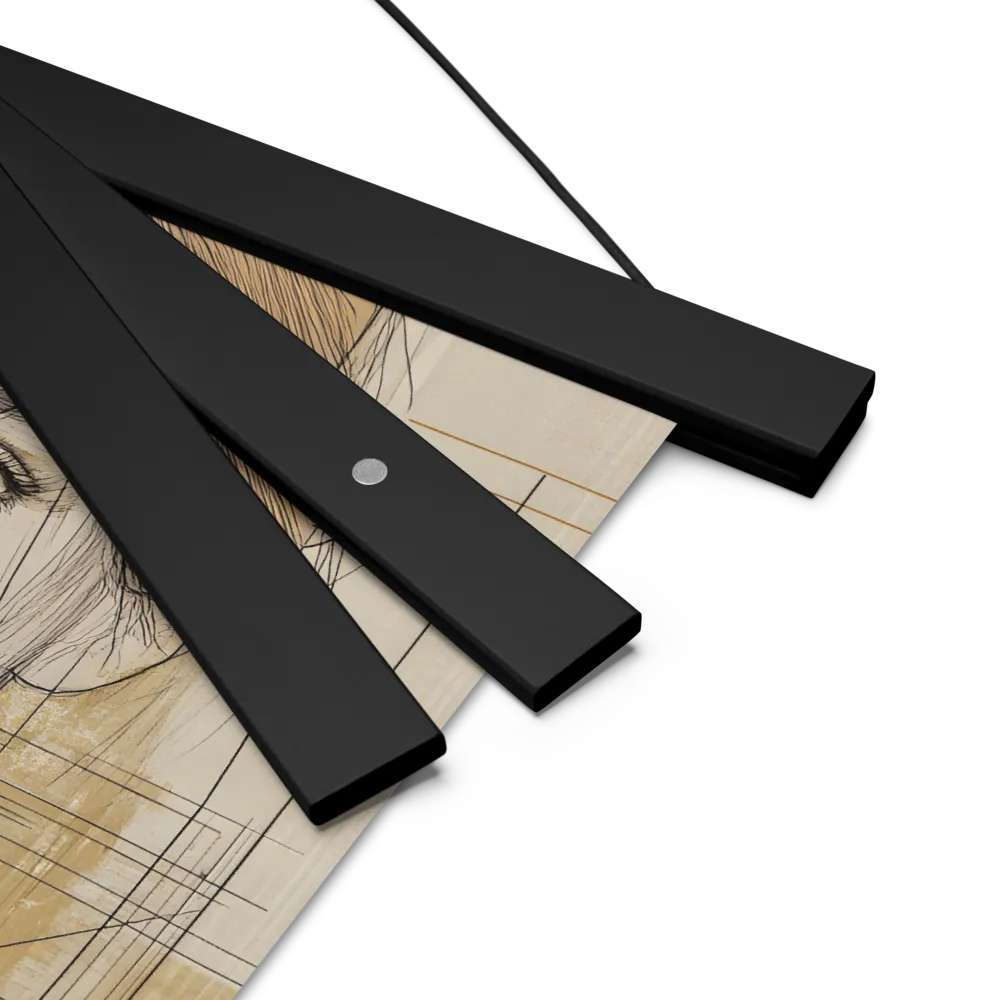 Geometric Elegance: A Modern Portrait | Poster With Black Wood Hanger | 10″×10″