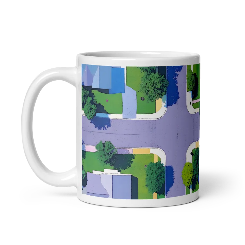 Aerial Harmony: Suburban Crossroads | Mug with White inside | 11 oz