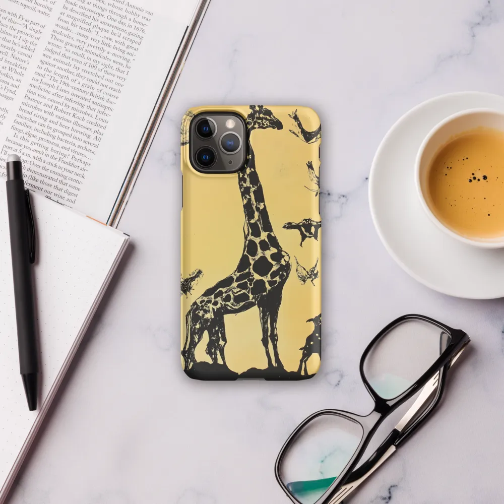 Whimsical Harmony of Giraffe and Birds