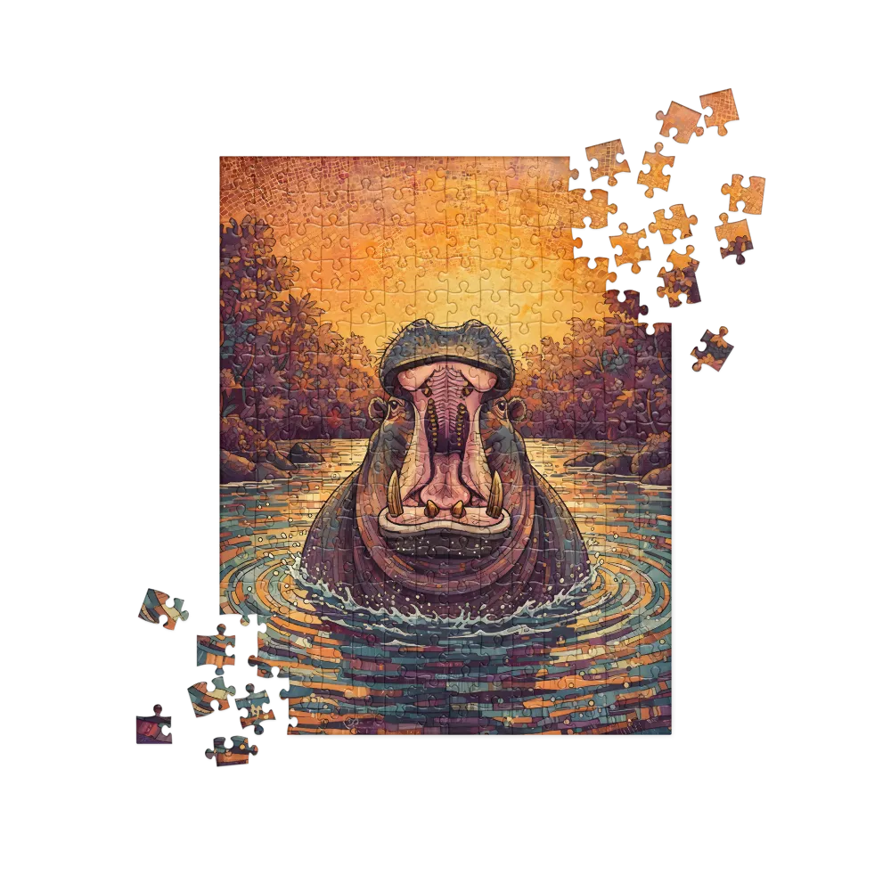 Sunrise Hippo 
 Jigsaw Puzzle