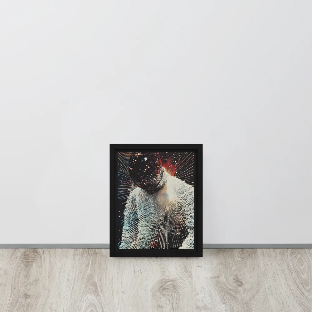 Ethereal Astronaut: A Journey Through the Cosmos | Canvas with Black Frame | 8″×10″