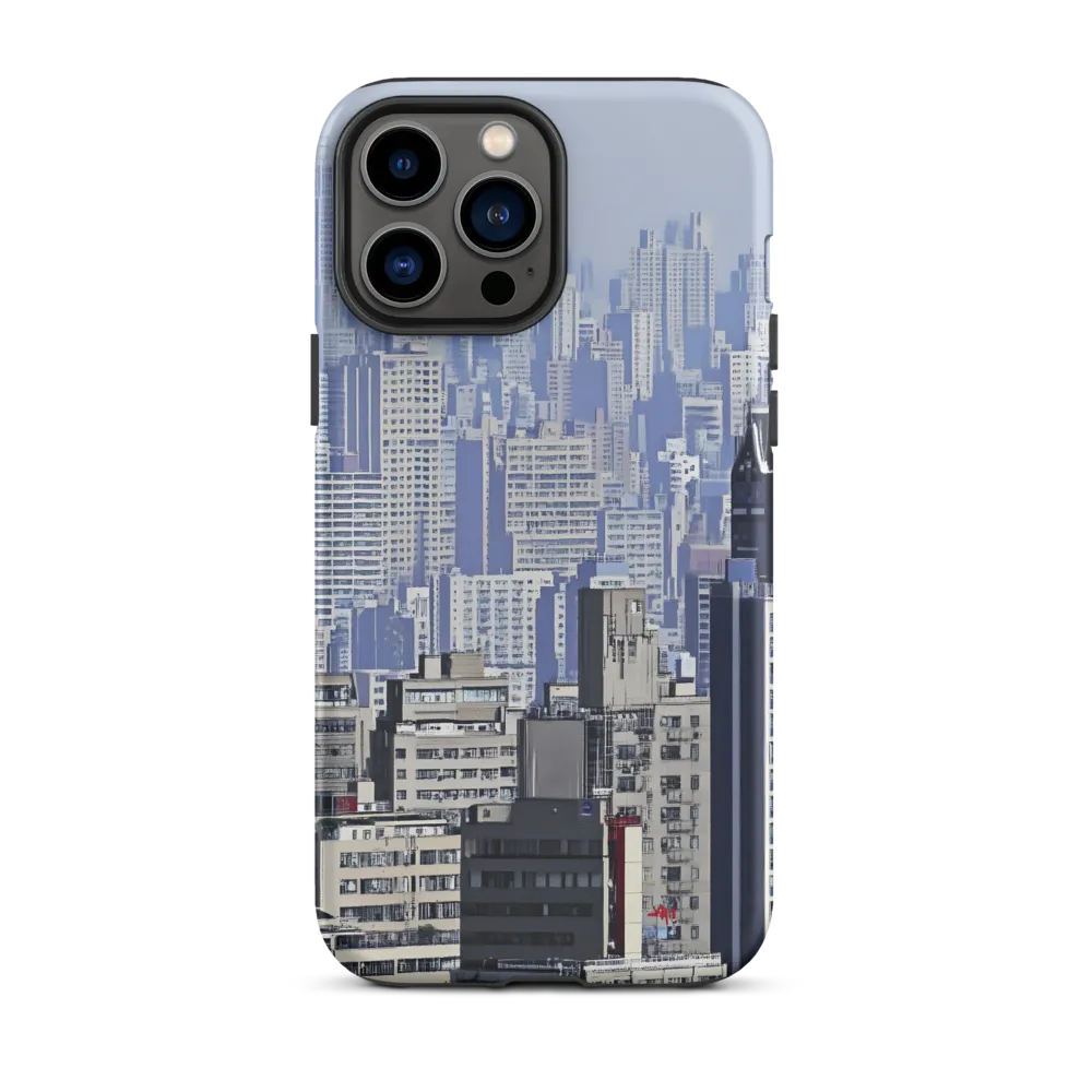 Urban Symphony: A Cityscape in Blues and Grays
