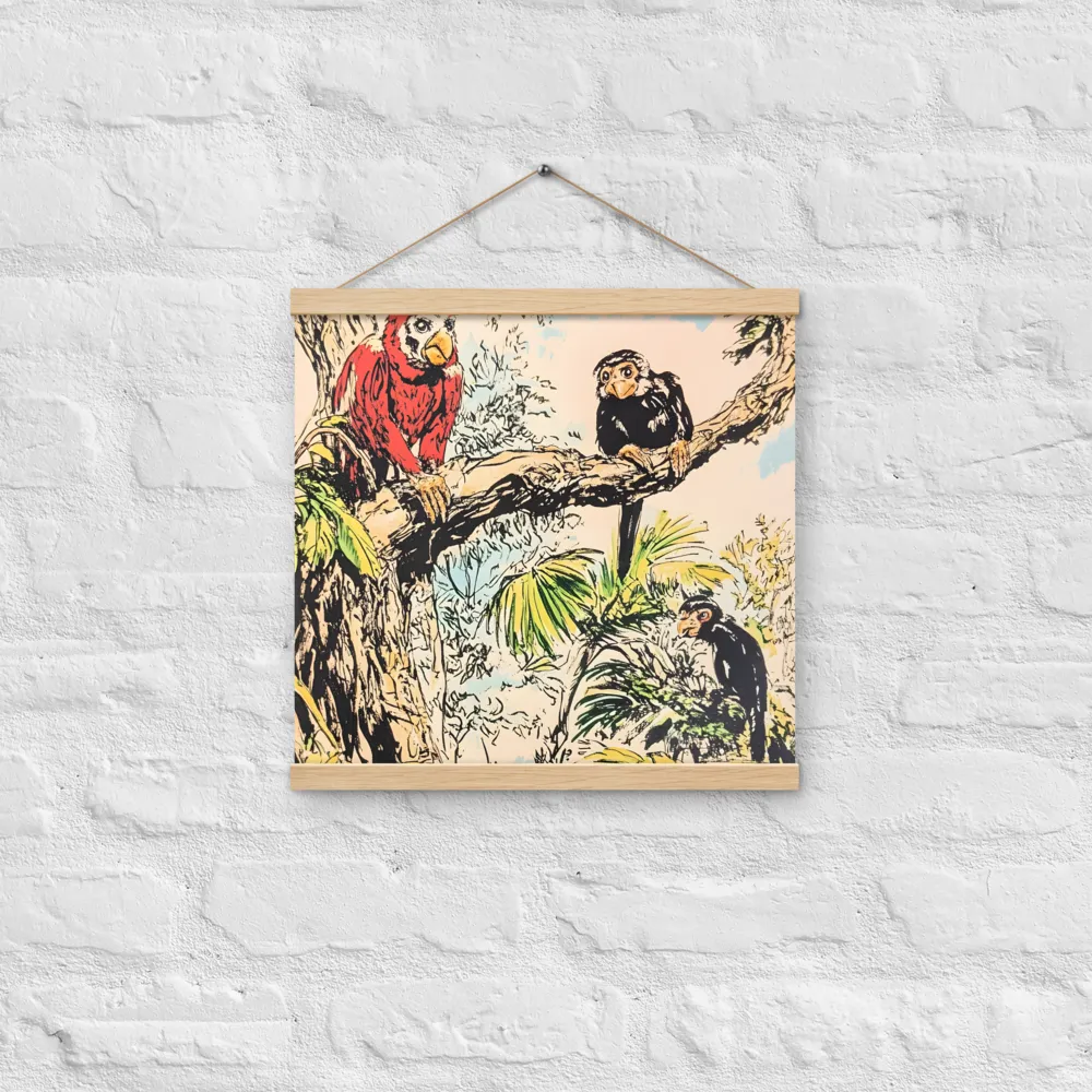 Jungle Harmony | Poster With Oak Wood Hanger | 16″×16″