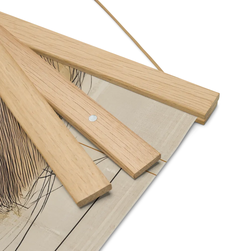 Geometric Elegance: A Modern Portrait | Poster With Oak Wood Hanger | 16″×16″