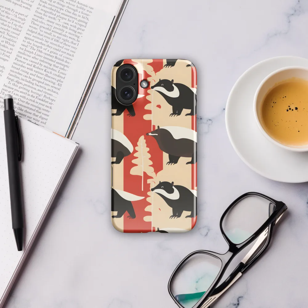 Wildlife Pattern: The Badger Tale | Phone Case |  16 Plus | Snap Case | Glossy