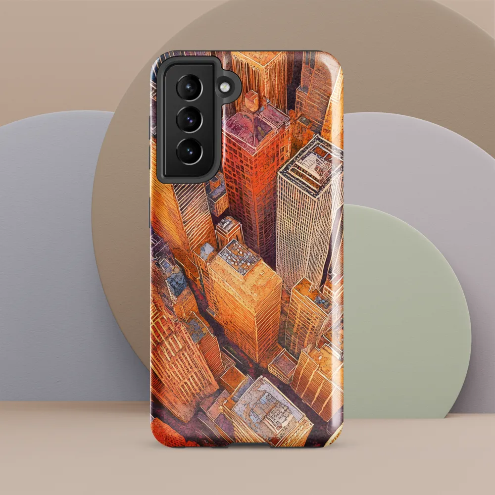 Urban Symphony in Orange and Purple