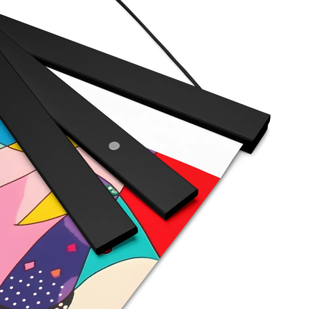 Playful Geometry in Color | Poster With Black Wood Hanger | 8″×10″