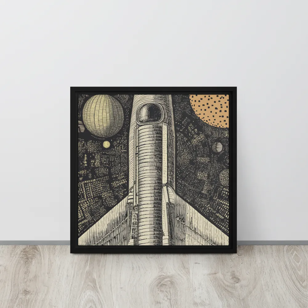 Voyage to the Unknown | Canvas with Black Frame | 16″×16″