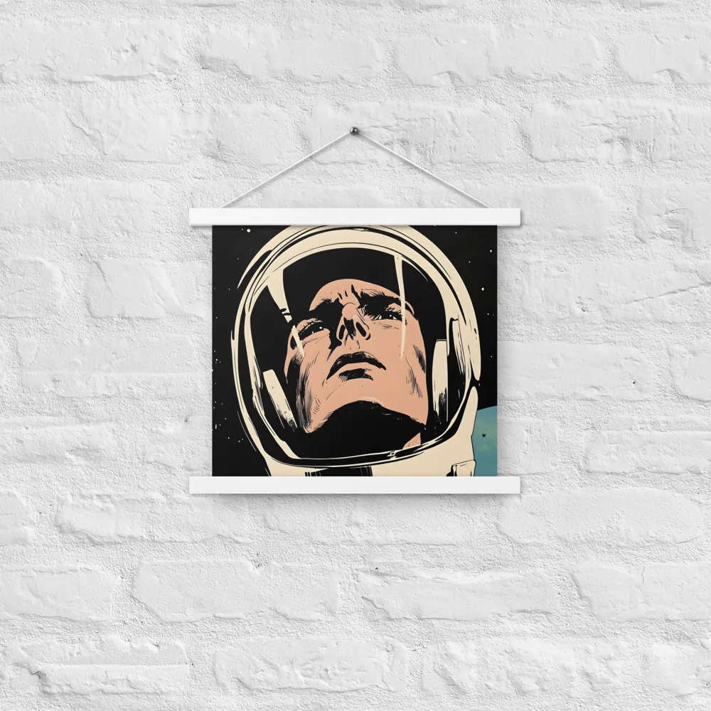 Gaze of the Astronaut | Poster With White Wood Hanger | 14″×14″