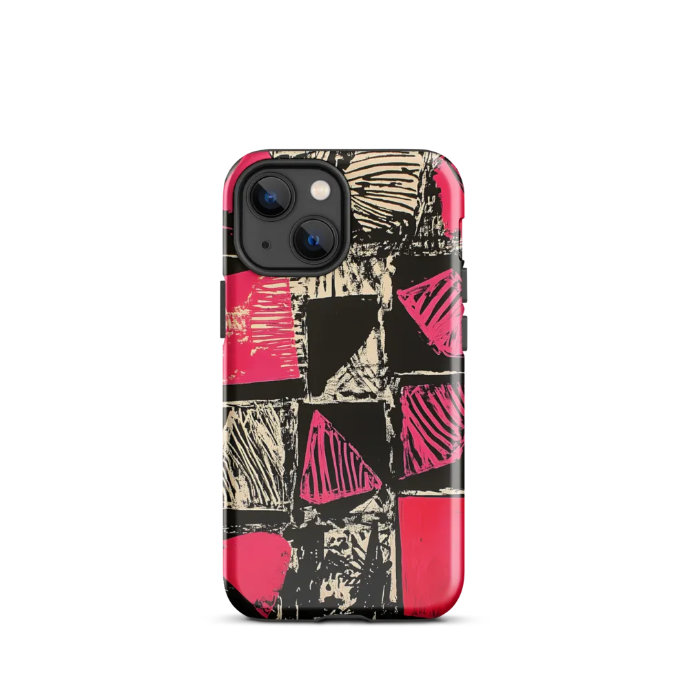 Geometric Symphony in Pink and Black