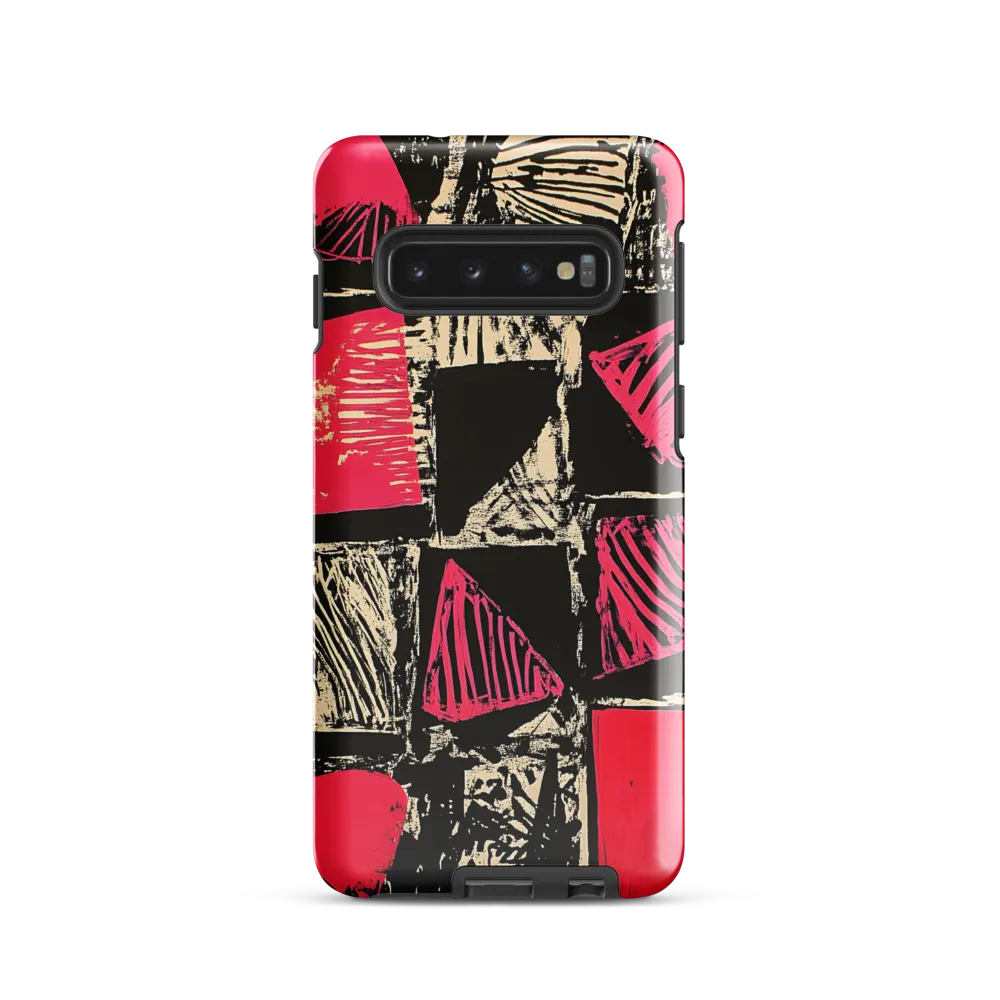 Geometric Symphony in Pink and Black