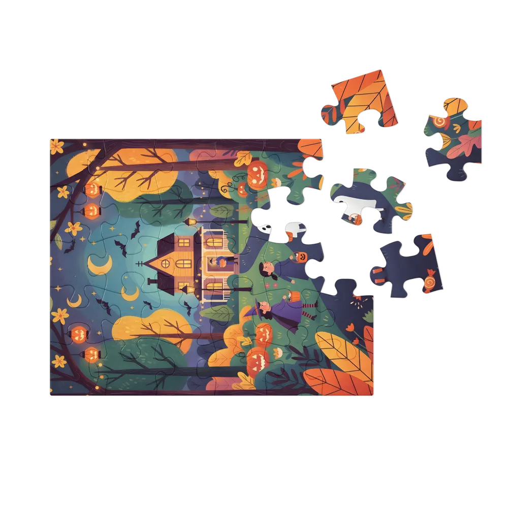 Trick-or-Treat Night 
 Jigsaw Puzzle in Tin Box
