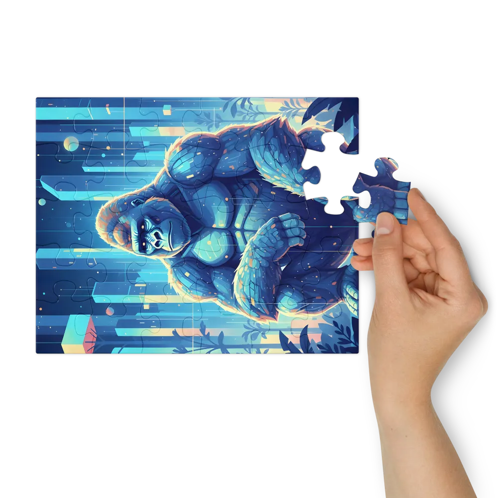 Neon City Gorilla 
 Jigsaw Puzzle in Tin Box