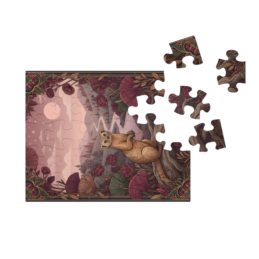 Moonlit Weasel 
 Jigsaw Puzzle in Tin Box