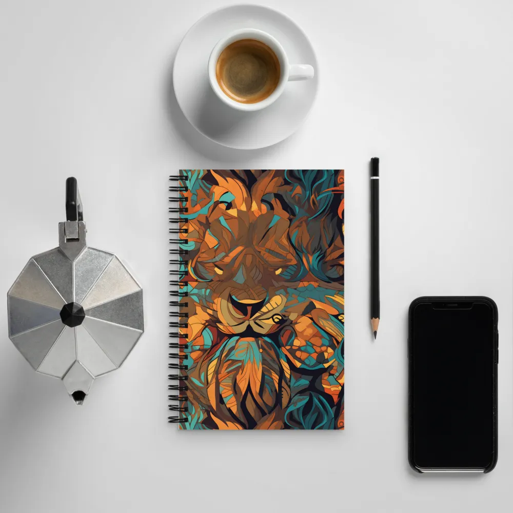 Fierce Royalty: A Geometric Exploration of Lions | Spiral Notebook