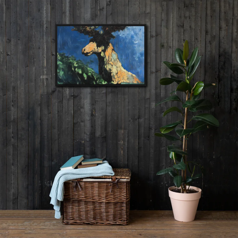 The Majestic Deer in Nature | Canvas with Black Frame | 20″×30″