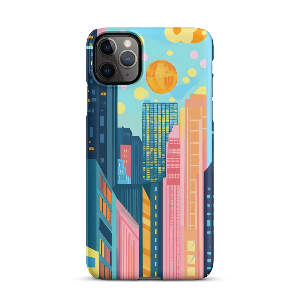 Cyan Skyline with Golden Orb
