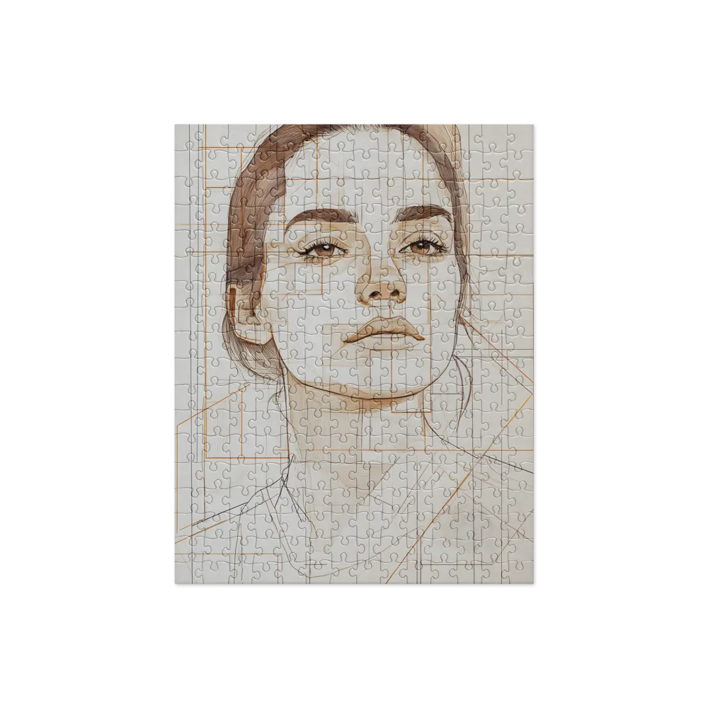 Geometric Serenity: A Minimalist Portrait | Jigsaw Puzzle | 252/520 pieces