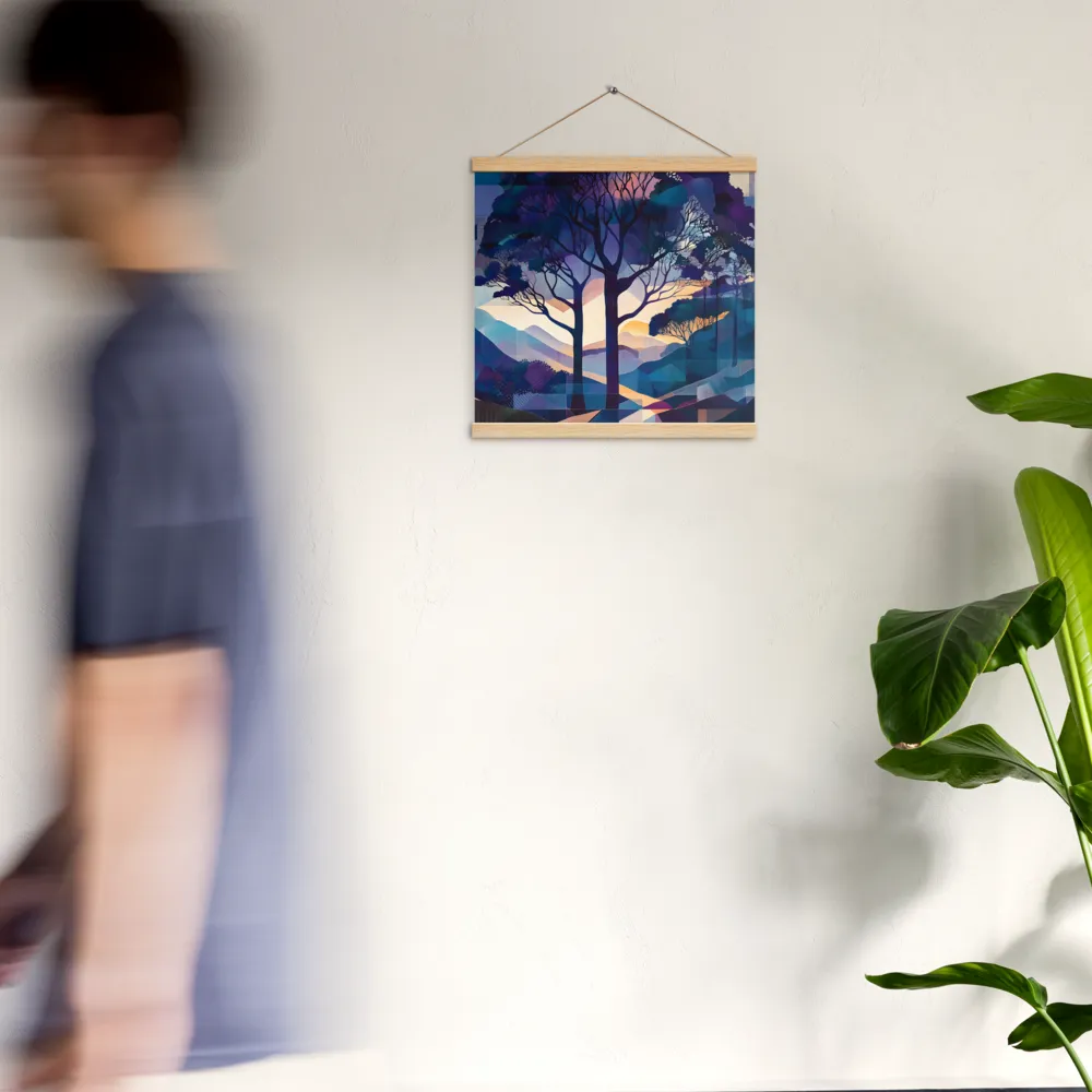 Tranquil Geometry: A Journey Through Color | Poster With Oak Wood Hanger | 16″×16″