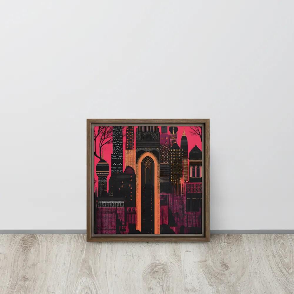 Urban Reverie | Canvas with Brown Frame | 12″×12″